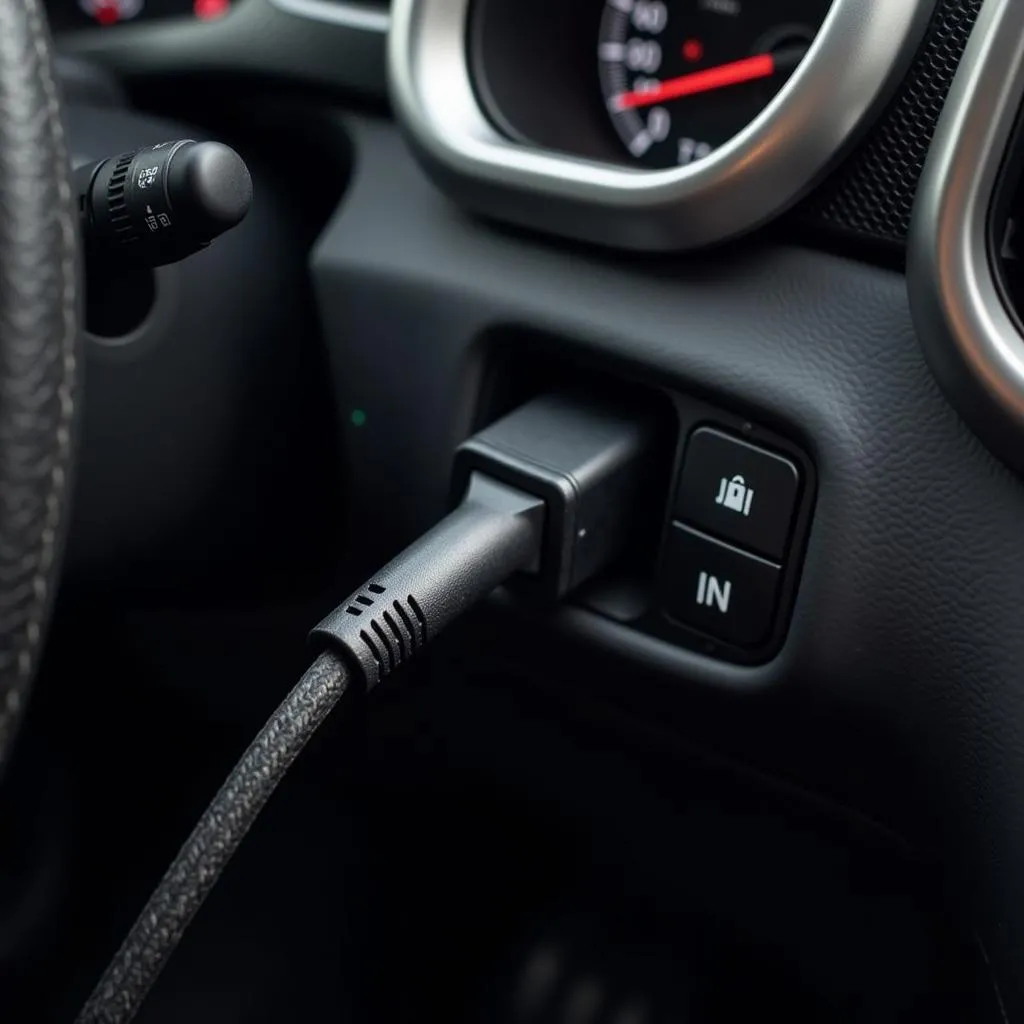 Câble OBD connecté à une voiture