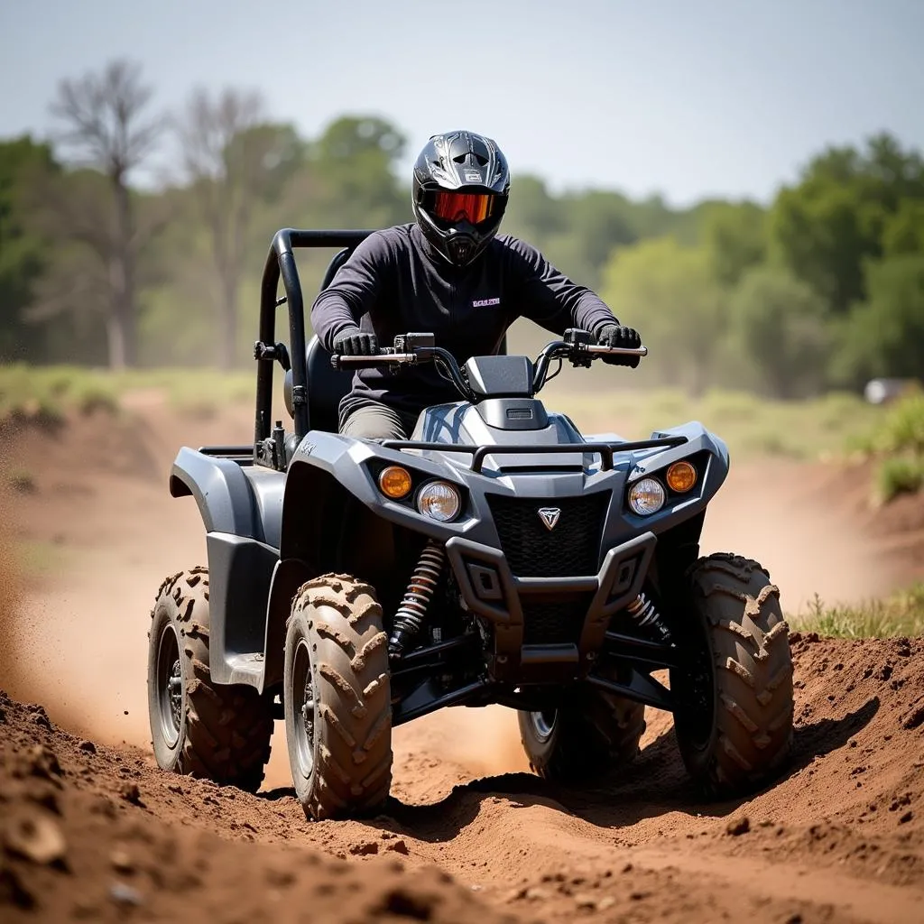 Conducteur d'ATV sur Terrain Accidenté