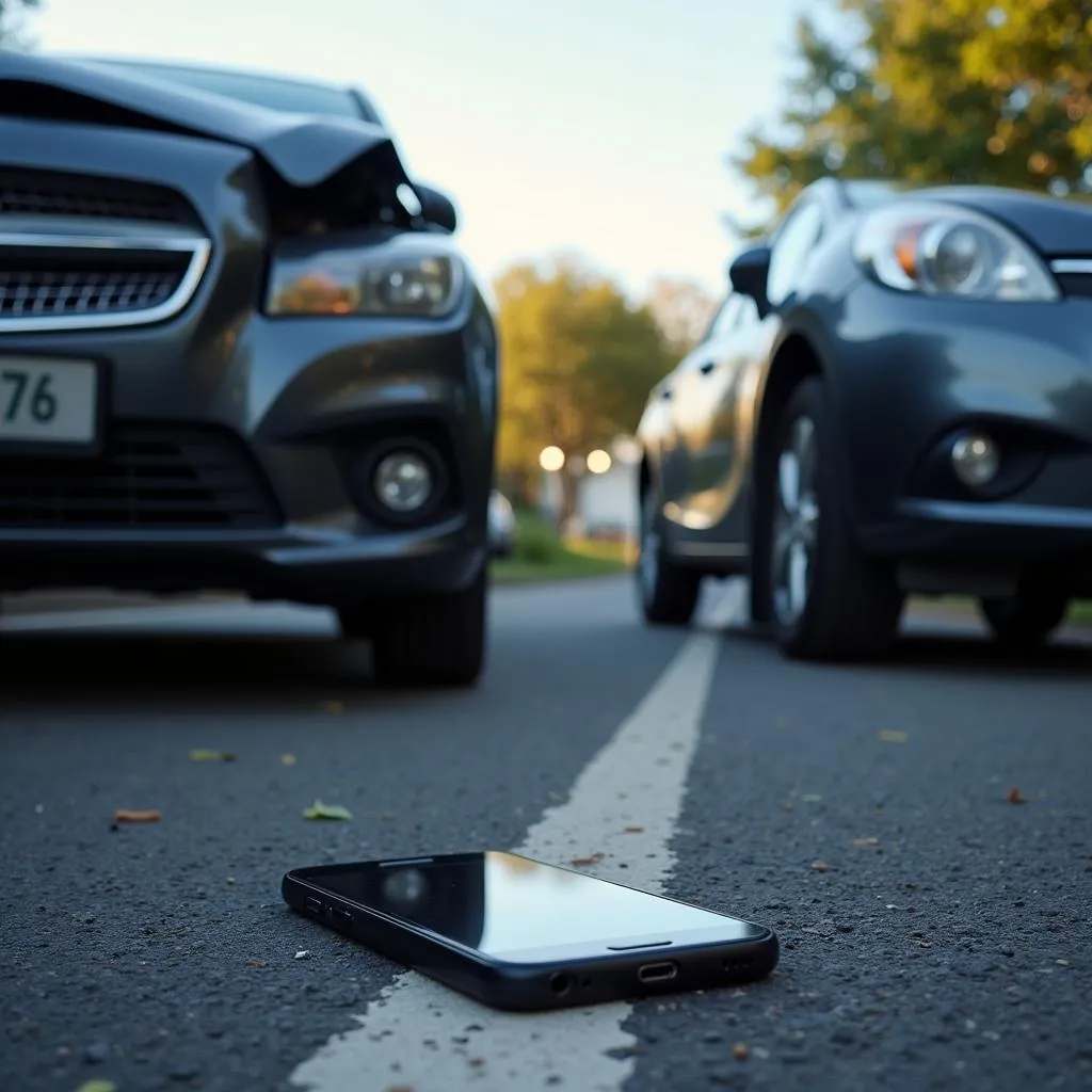 Conducteur distrait par son téléphone causant un accident