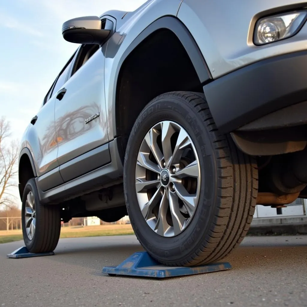 Cales de roue pour sécuriser la voiture