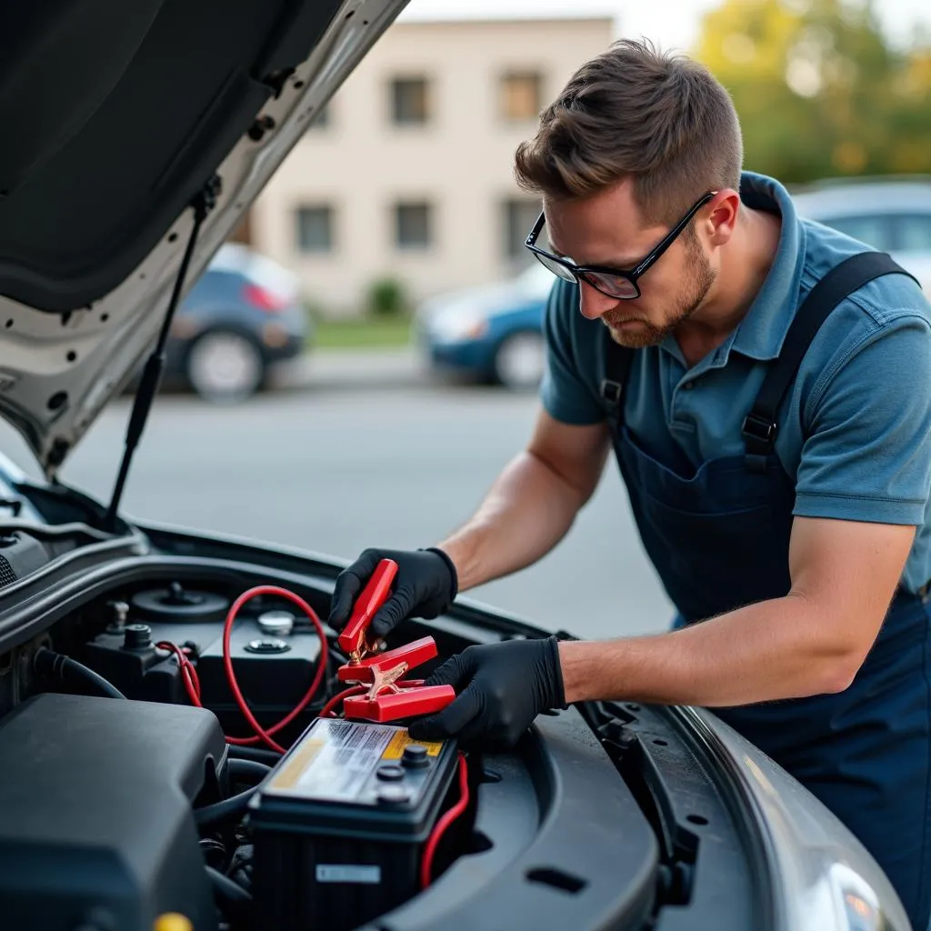 Dépannage d'une batterie de voiture