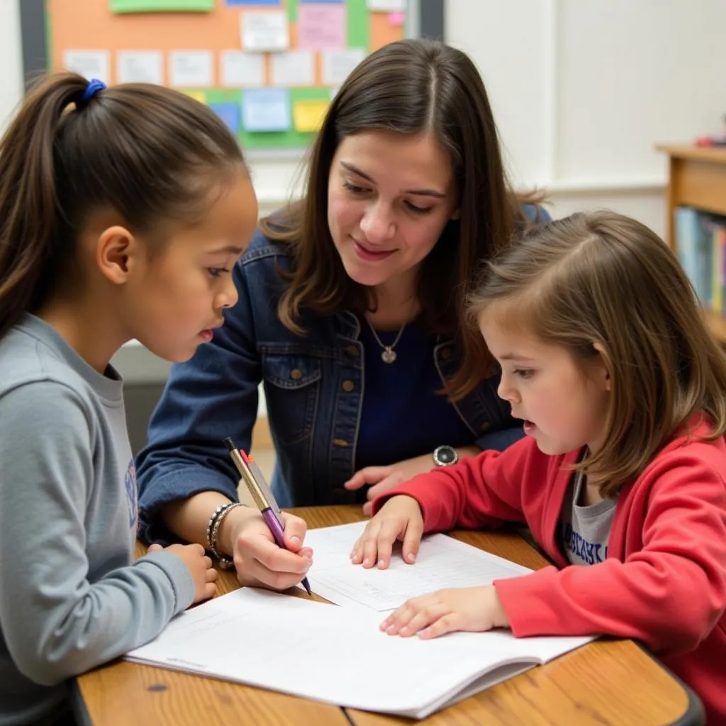 Un éducateur du YMCA en interaction avec des enfants