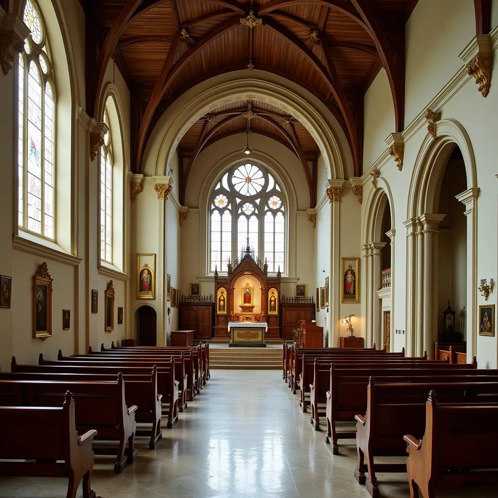 Intérieur d'une église après le Concile de Trente