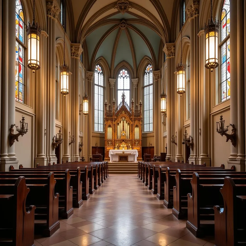 Espace Derrière l'Autel d'une Église