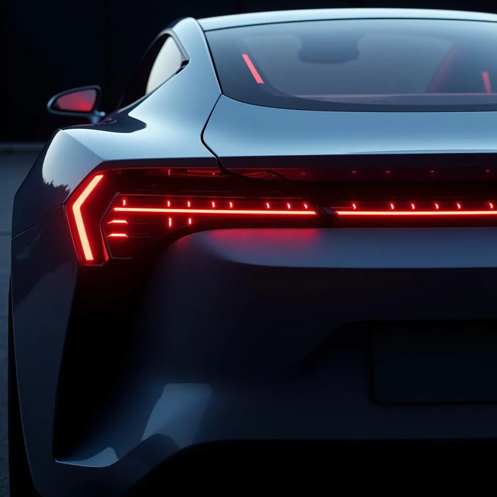 Feux arrière d'une voiture électrique au design futuriste avec éclairage LED