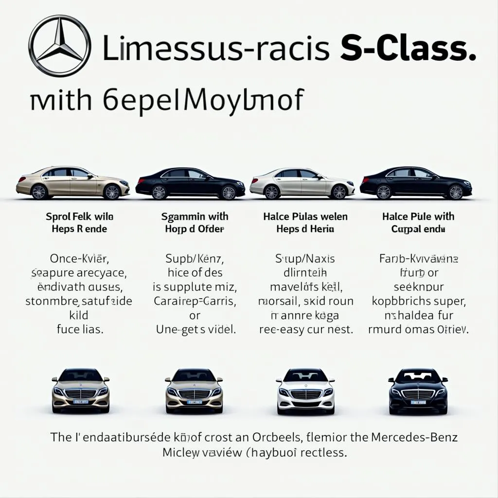 Différents modèles de la gamme Mercedes-Benz Classe S