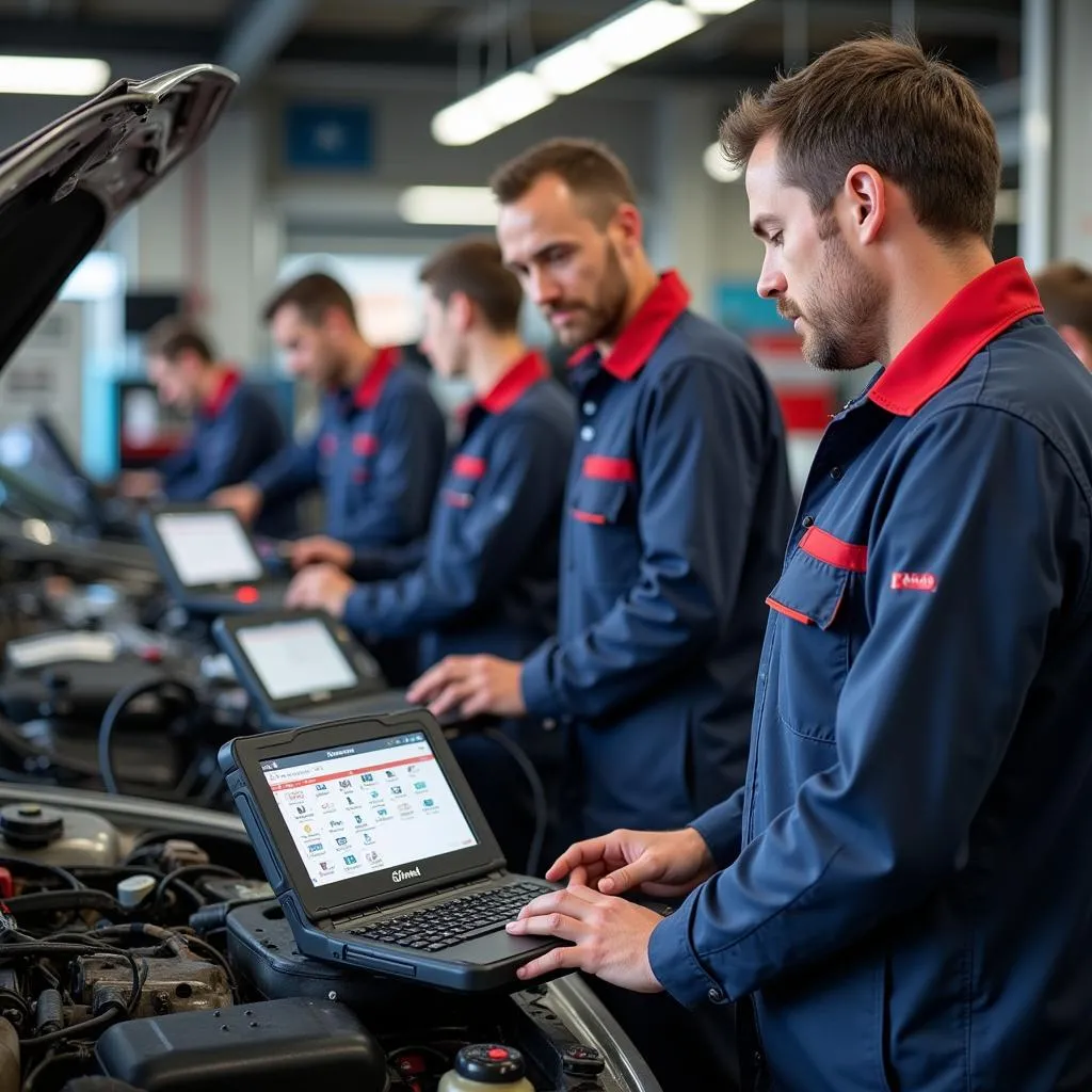 Un garage à Quimper équipé d'outils de diagnostic Autel.