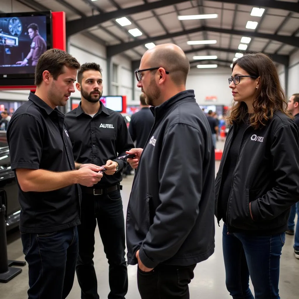 Groupe de professionnels discutant d'Autel