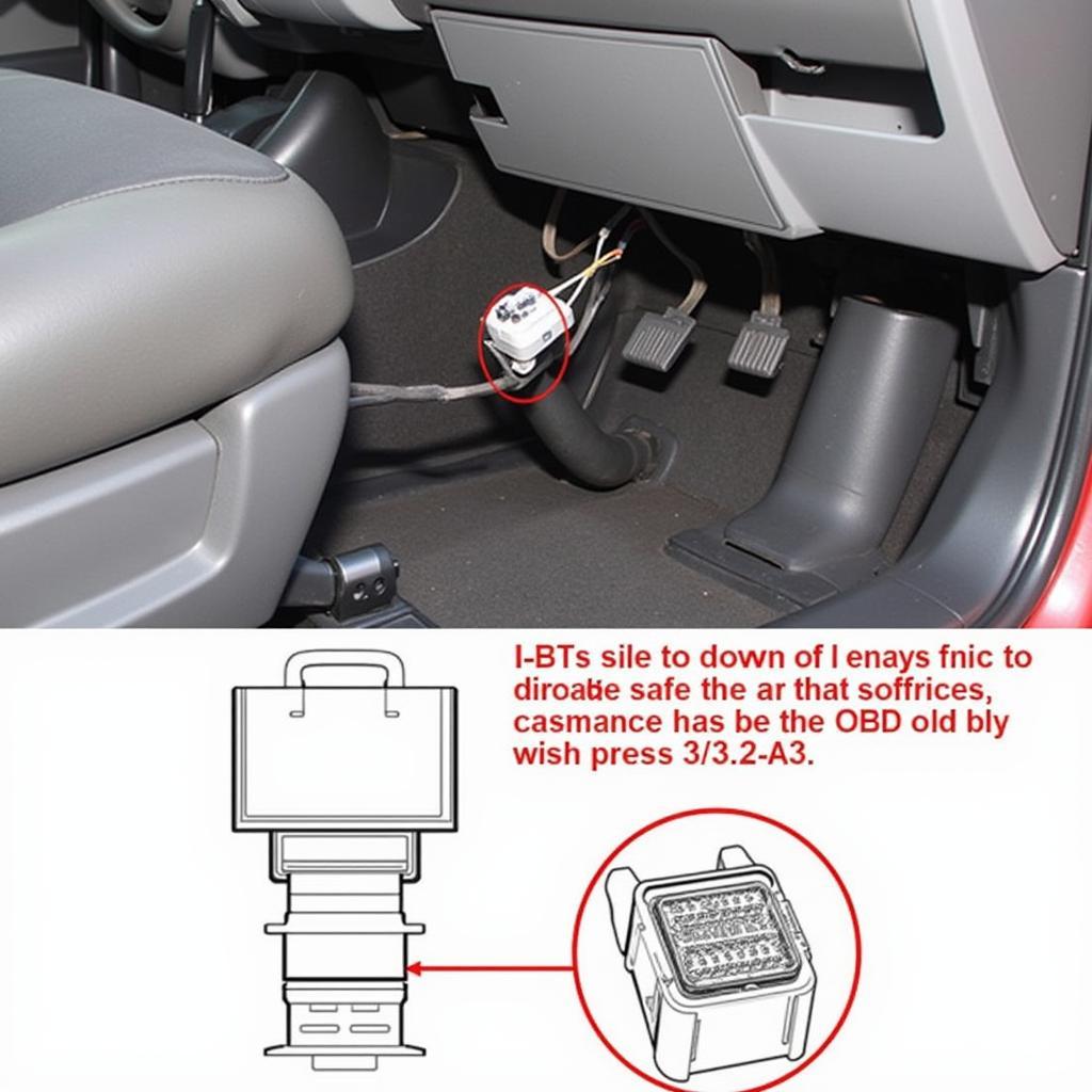 Connecteur OBD sur une Honda CR-V 1999