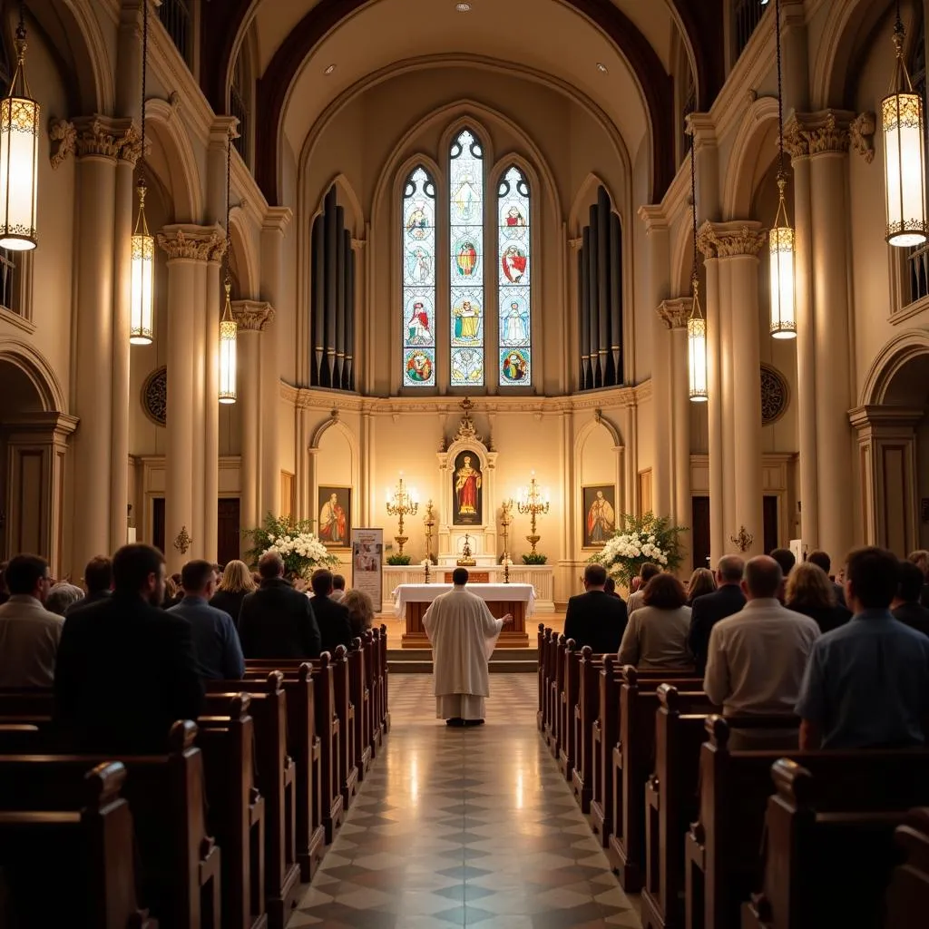 Inauguration d'un autel d'église