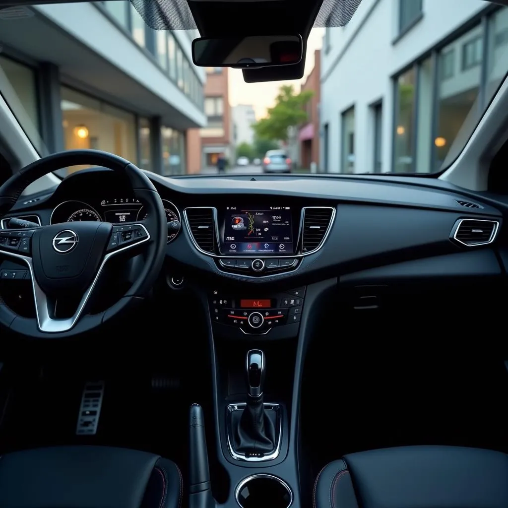 Intérieur d'une Opel Mokka avec écran tactile et tableau de bord numérique