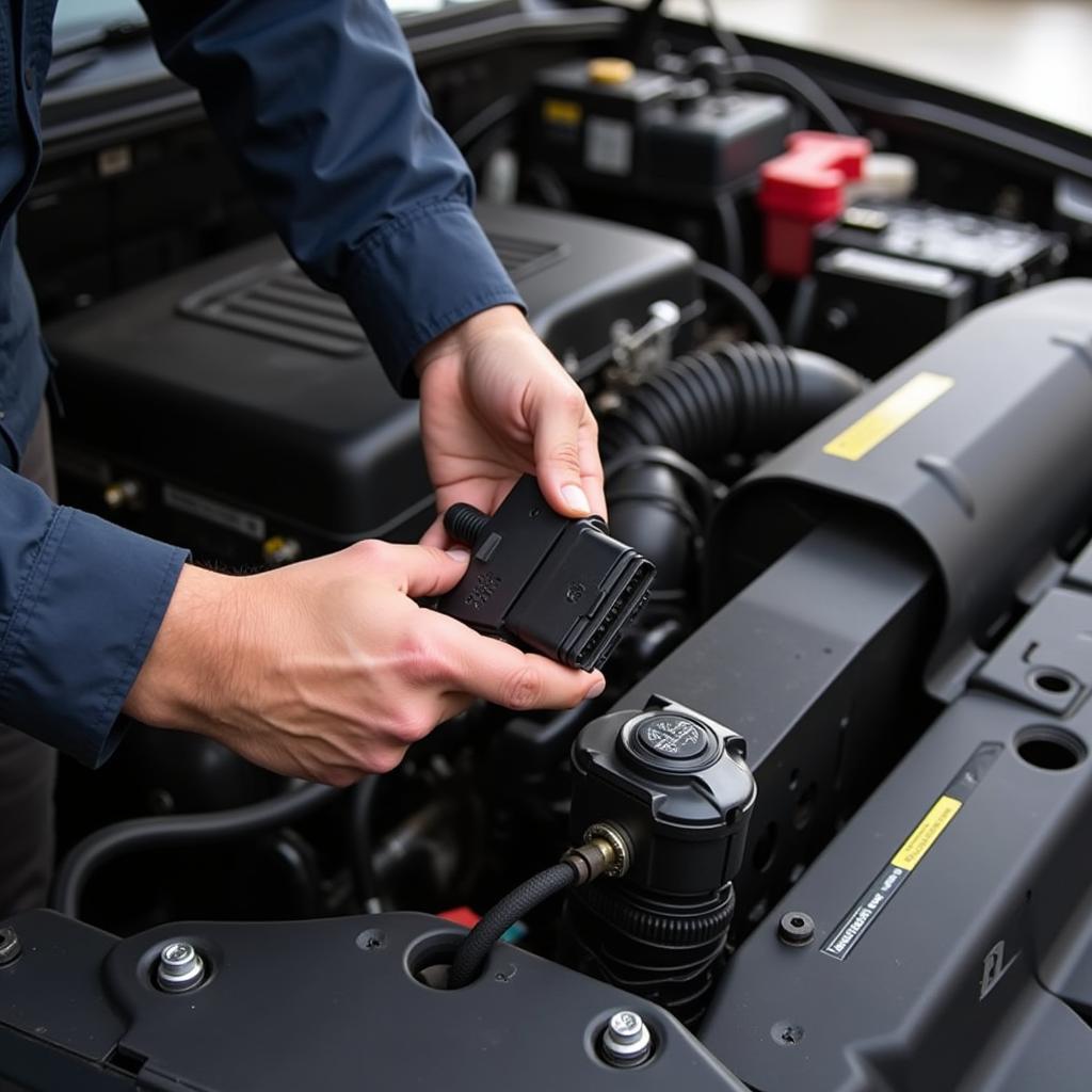 Mécanicien professionnel travaillant sur une BMW de 1995