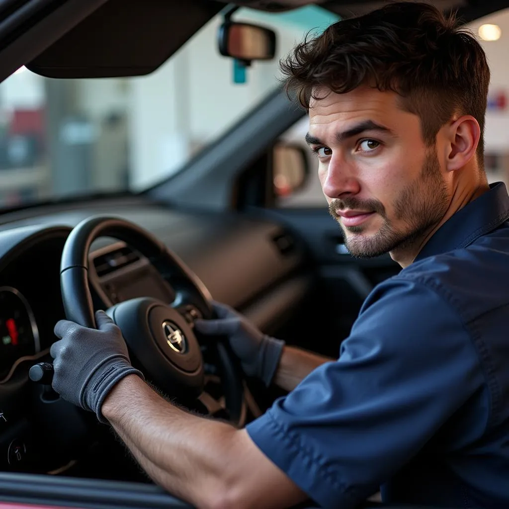 Un mécanicien répare une voiture affichant le code OBD 0135 1131