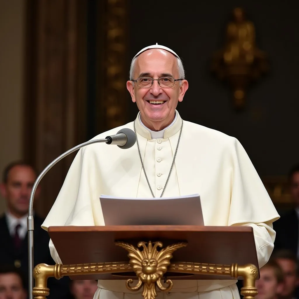 Message du pape en français depuis l'autel