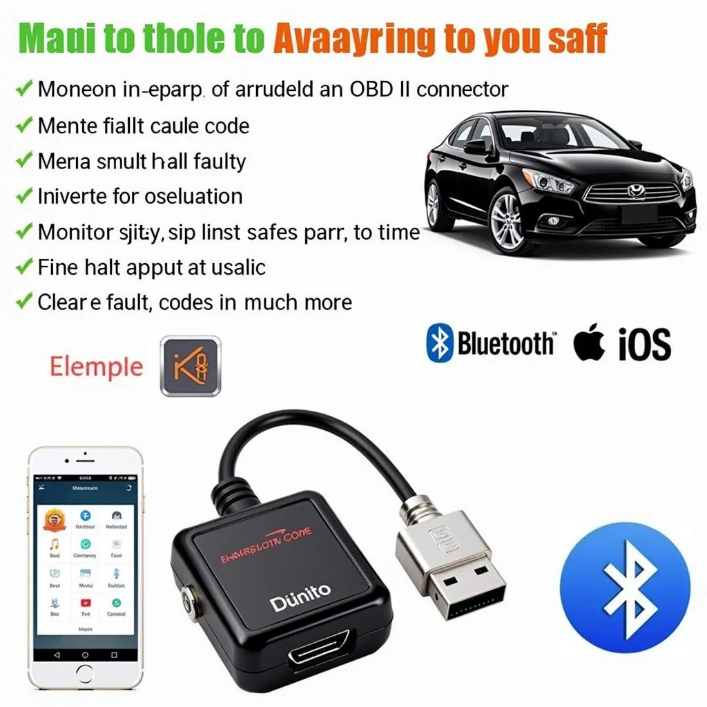 Adaptateur Bluetooth OBD MK808 d'Autel