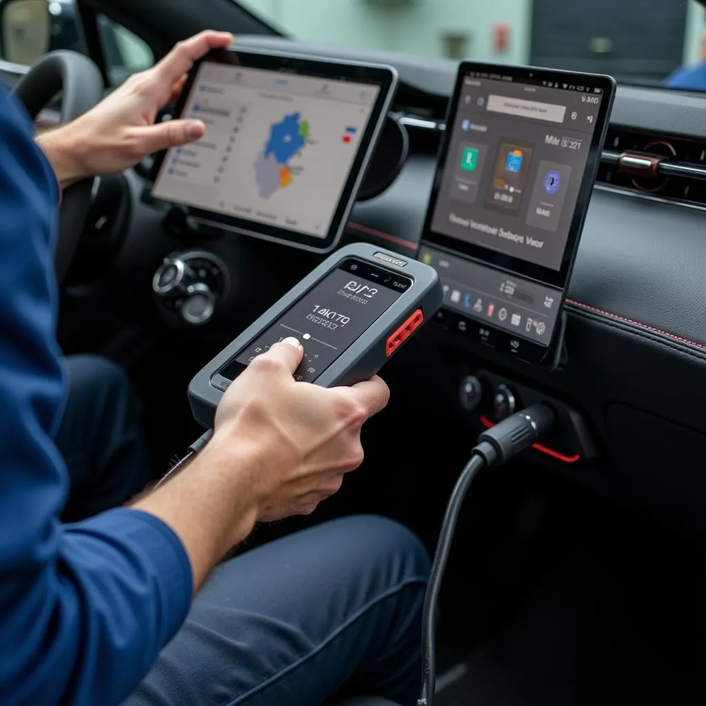 Outil de diagnostic tiers connecté à une Tesla