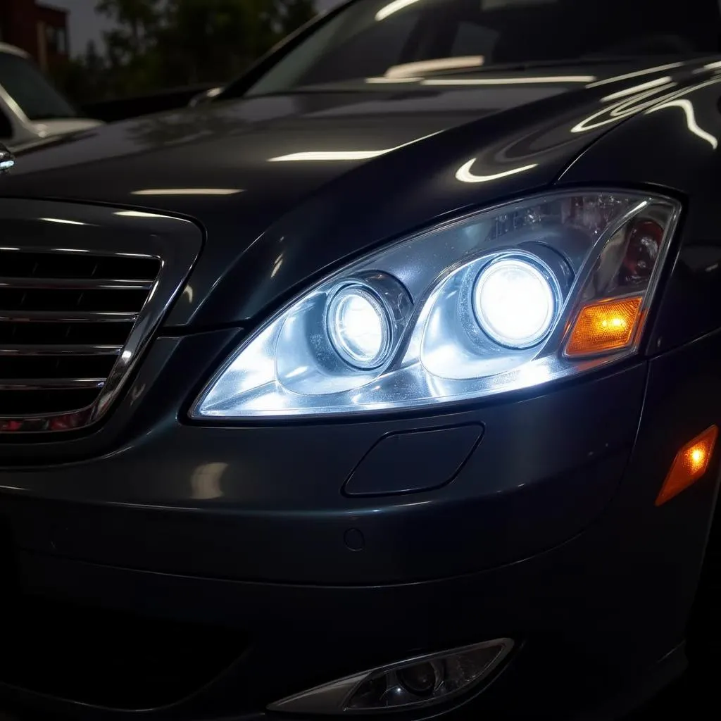 Phares xénon HID de la Mercedes-Benz S550 2007