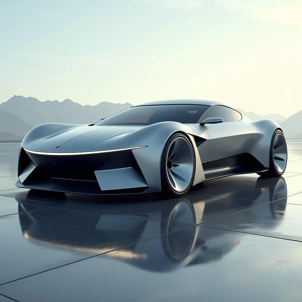 Prototype d'une voiture à air comprimé au design futuriste