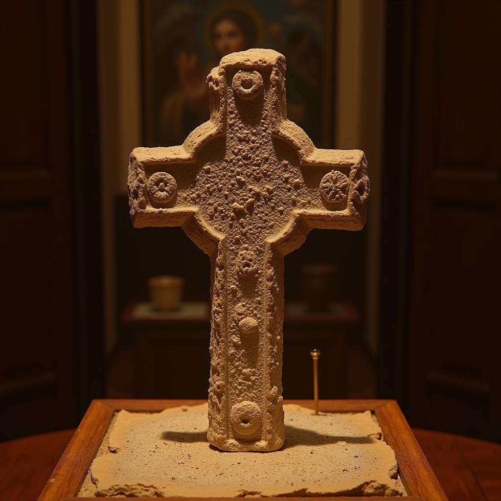 Fragment de la Vraie Croix conservé dans un autel reliquaire