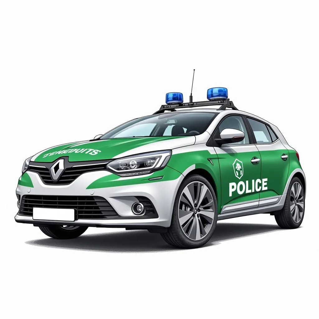 Renault Megane dessin voiture de police