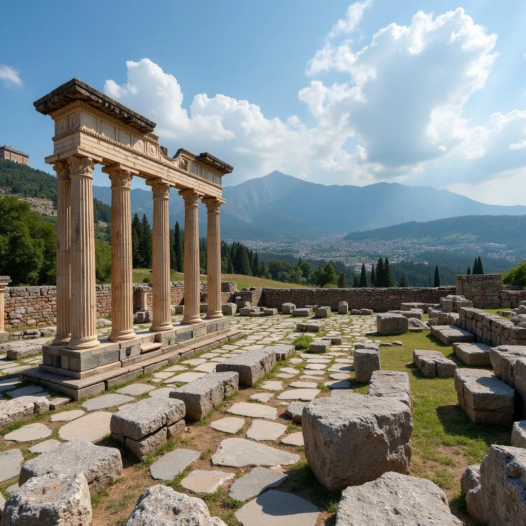 Ruines de l'Autel de Zeus à Olympie Moderne