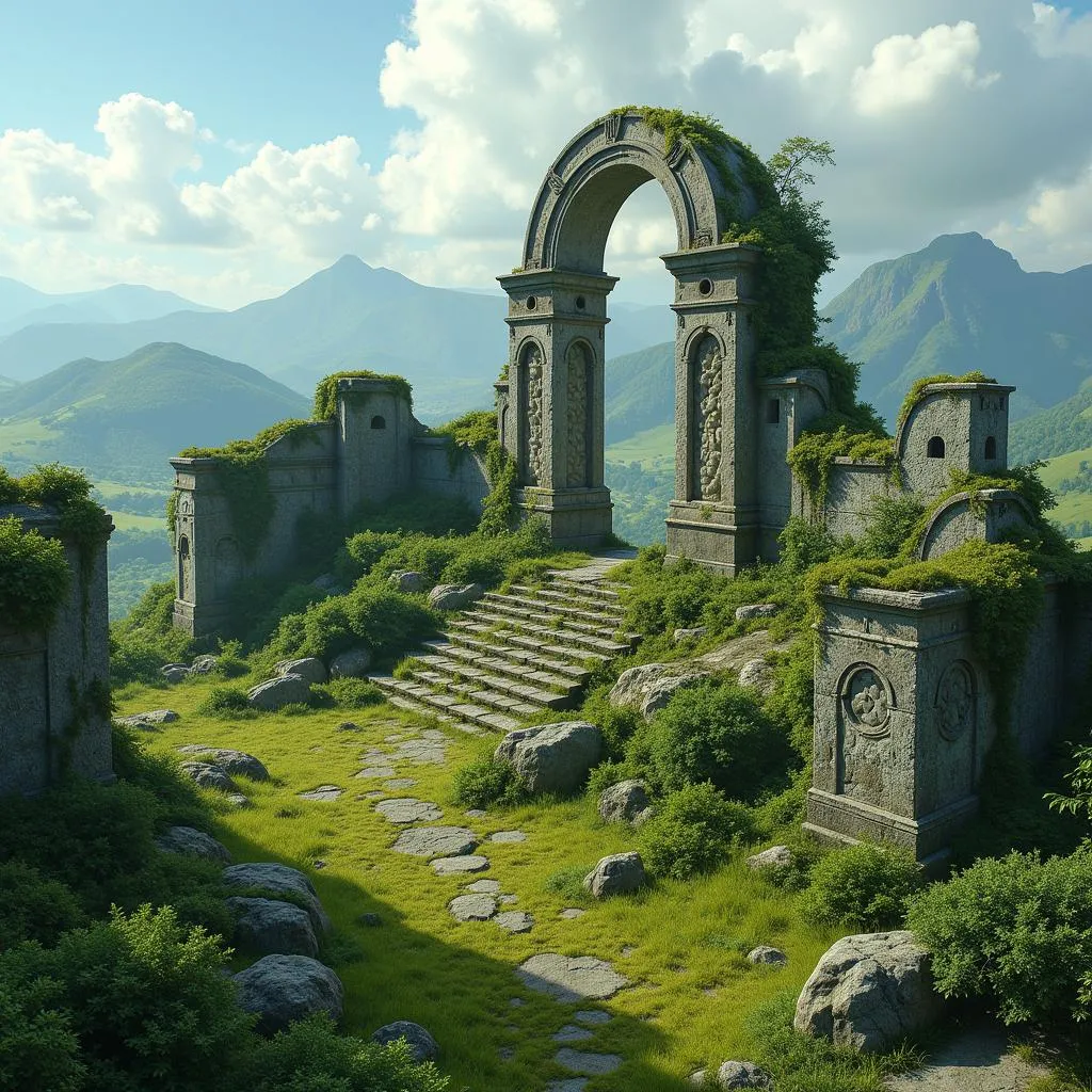 Paysage des ruines de l'autel Zelda