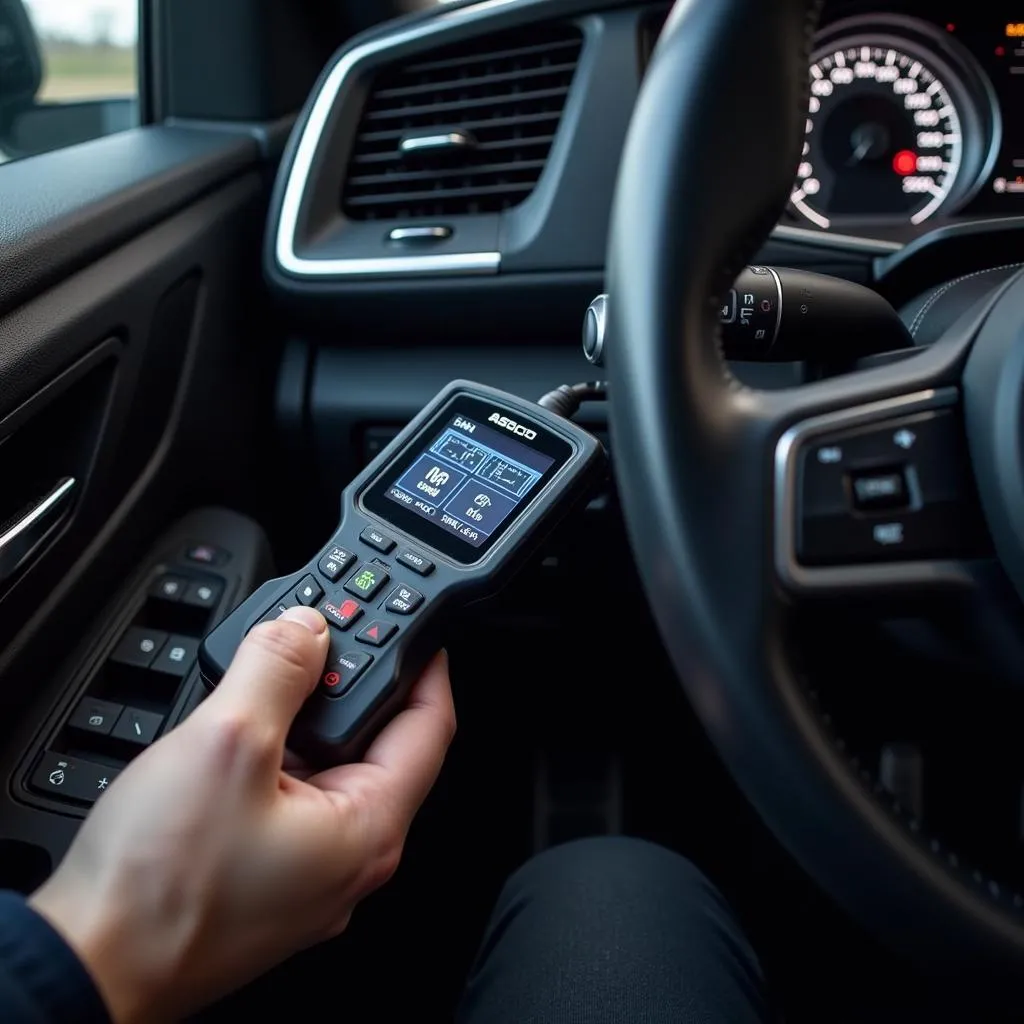 Scanner OBD connecté à une voiture