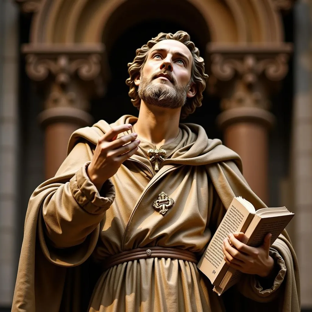 Statue de Saint Ignace en extase mystique sur l'autel du Gesù