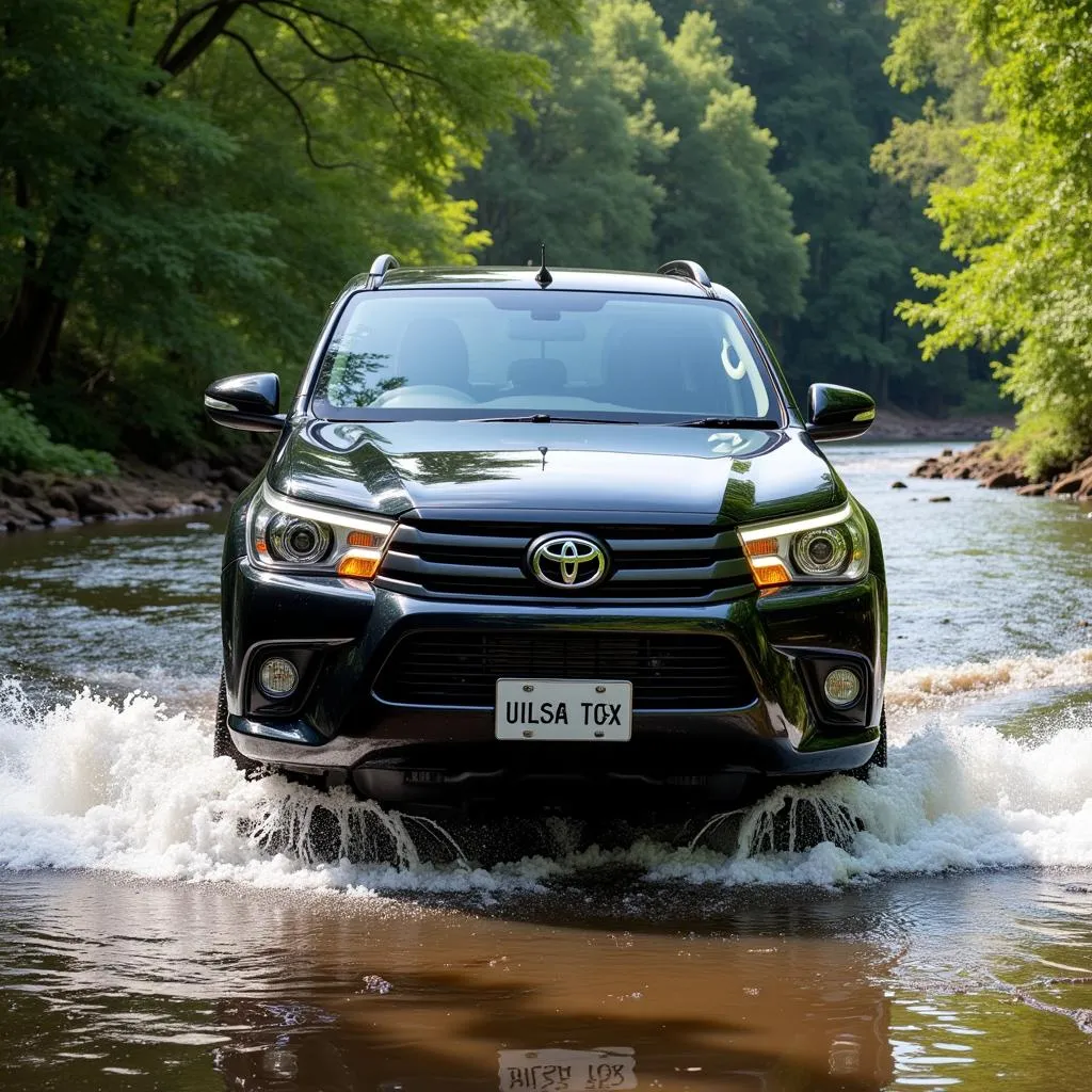 Toyota Hilux 2017 traversant une rivière