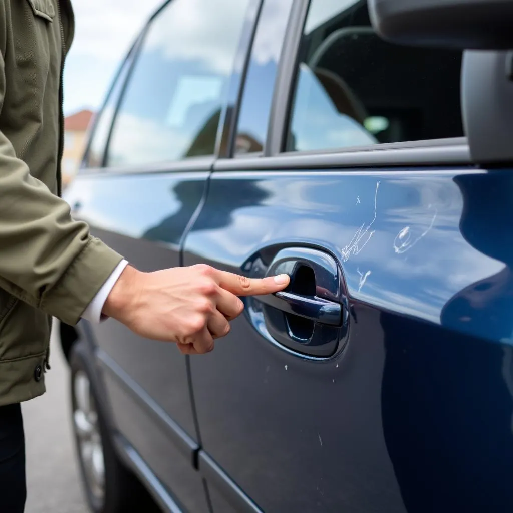 Vérification de l'état d'une voiture de location