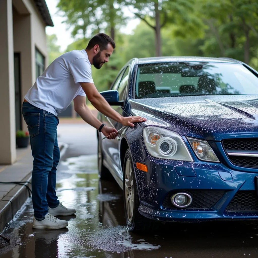 Vérification de l'état de la voiture après le lavage