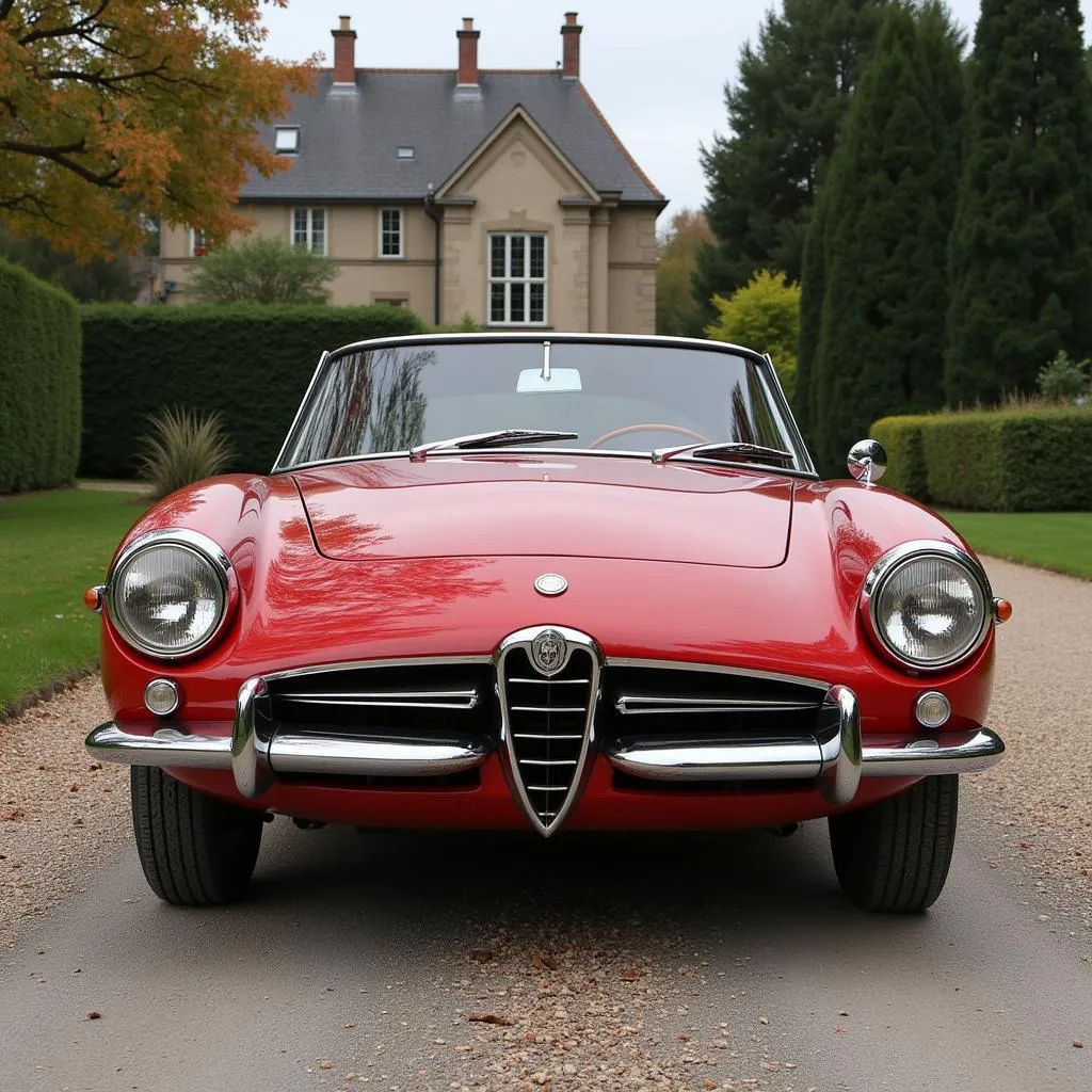 Voiture ancienne au design élégant et romantique