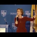 Carly Fiorina speaking at The Catholic University of America