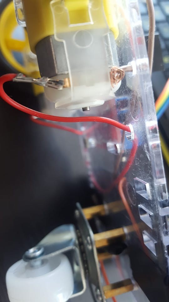 Connecting wires to DC motor pins