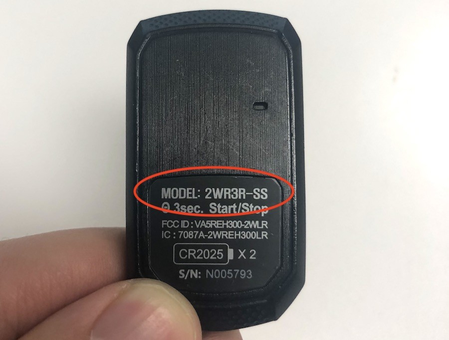 Locate the model number on the back of your Compustar remote to ensure compatibility when purchasing a replacement.