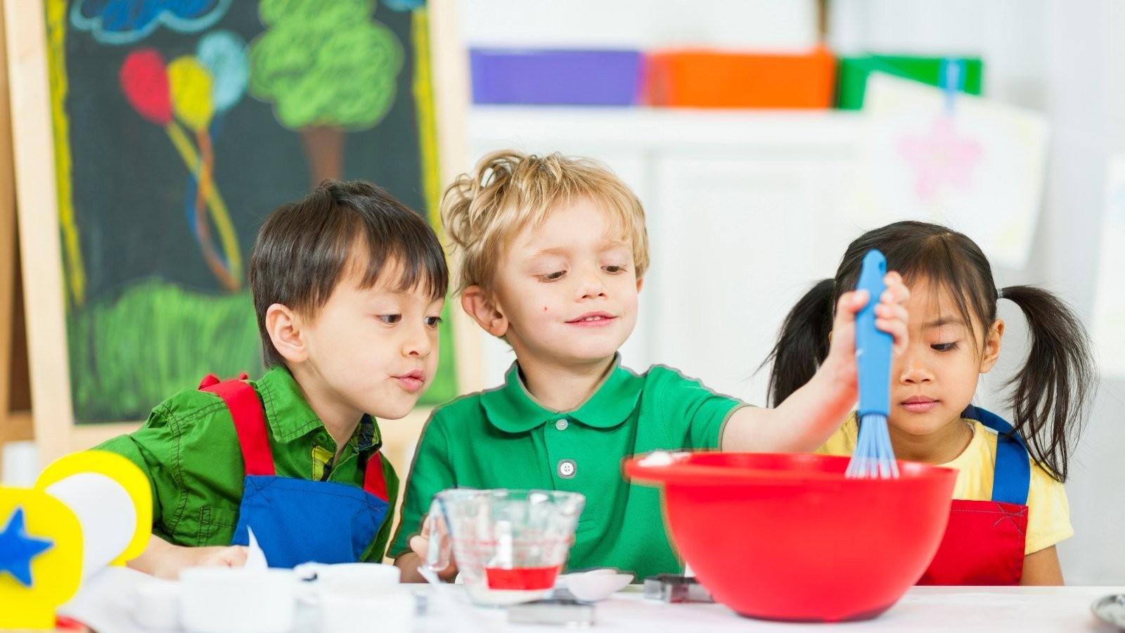 Children learning a new skill together